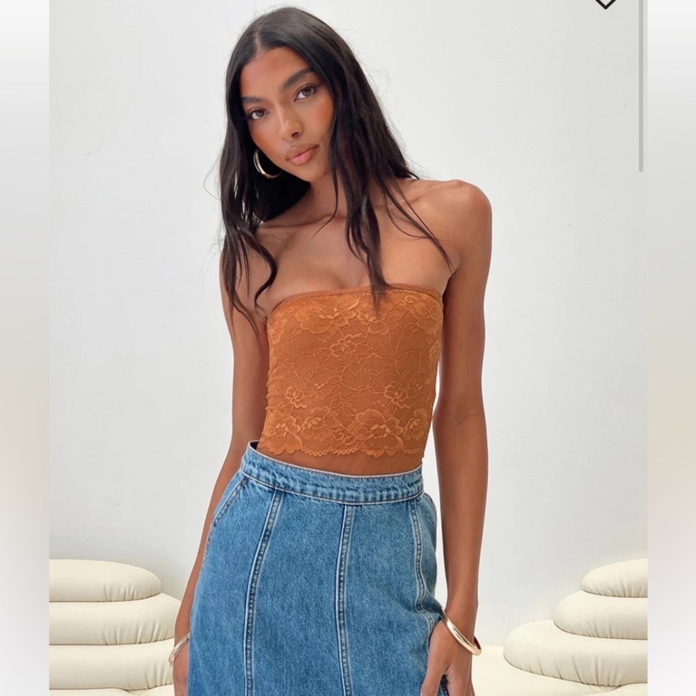 NWT Princess Polly Lamourne Strapless Bodysuit Orange size US 2